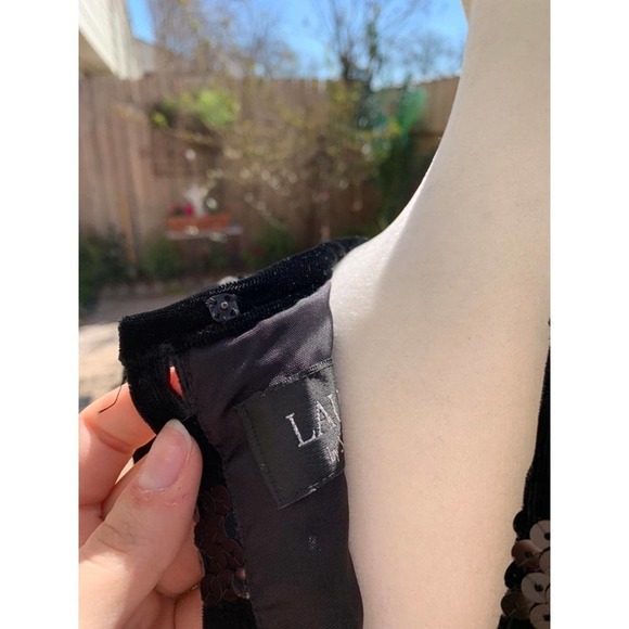 Laundry by Shelli Segal Black Sequin Striped Dress - Picture 7 of 11